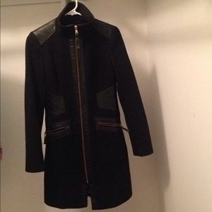 Wool and leather Via Spiga coat